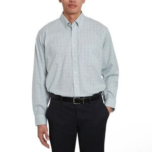 Kirkland Signature Men’s Traditional Fit Dress Shirt Green  White 16X34/35